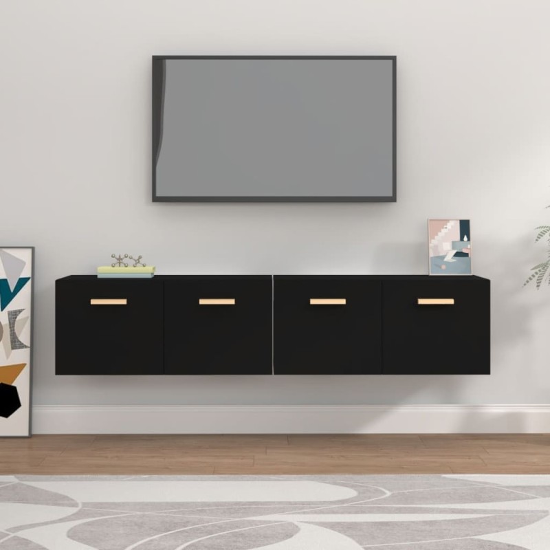 vidaXL Armario de pared 2 uds madera contrachapada negro 80x35x36,5 cm vidaXL Armario de pared 2 uds madera contrachapada negro 80x35x36,5 cm