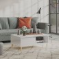 vidaXL Mesa de centro madera contrachapada blanco brillo 90x60x35 cm vidaXL Mesa de centro madera contrachapada blanco brillo 90x60x35 cm