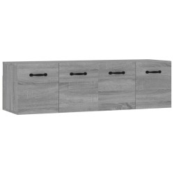 vidaXL Armarios de pared 2 uds contrachapada gris sonoma 80x35x36,5 cm