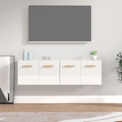 vidaXL Armarios pared 2 uds contrachapada blanco brillo 60x36,5x35 cm