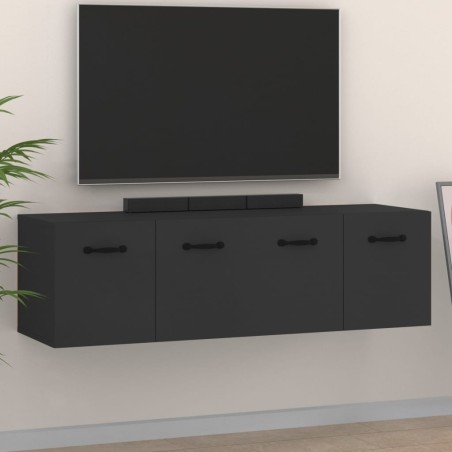 vidaXL Armario de pared 2 uds madera contrachapada negro 80x35x36,5 cm