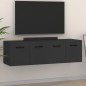 vidaXL Armario de pared 2 uds madera contrachapada negro 80x35x36,5 cm