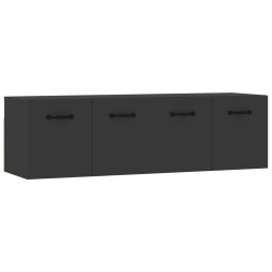 vidaXL Armario de pared 2 uds madera contrachapada negro 80x35x36,5 cm