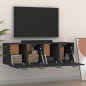vidaXL Armario de pared 2 uds madera contrachapada negro 80x35x36,5 cm