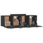vidaXL Armario de pared 2 uds madera contrachapada negro 80x35x36,5 cm