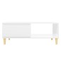 vidaXL Mesa de centro madera contrachapada blanco brillo 90x60x35 cm vidaXL Mesa de centro madera contrachapada blanco brillo 90x60x35 cm