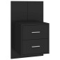 vidaXL Cabecero de cama con mesitas madera contrachapada negro vidaXL Cabecero de cama con mesitas madera contrachapada negro