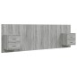 vidaXL Cabecero de cama y mesitas madera contrachapada gris Sonoma vidaXL Cabecero de cama y mesitas madera contrachapada gris Sonoma