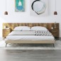 vidaXL Cabecero de cama y mesitas madera contrachapada roble ahumado vidaXL Cabecero de cama y mesitas madera contrachapada roble ahumado