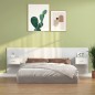 vidaXL Cabecero de cama con mesitas madera contrachapada blanco vidaXL Cabecero de cama con mesitas madera contrachapada blanco