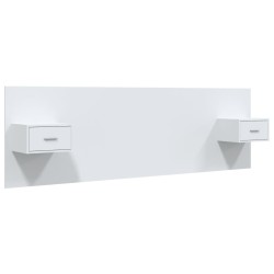 vidaXL Cabecero de cama con mesitas madera contrachapada blanco