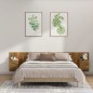 vidaXL Cabecero de cama y mesitas madera contrachapada roble ahumado vidaXL Cabecero de cama y mesitas madera contrachapada roble ahumado