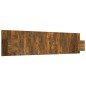 vidaXL Cabecero de cama y mesitas madera contrachapada roble ahumado vidaXL Cabecero de cama y mesitas madera contrachapada roble ahumado