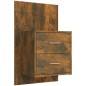 vidaXL Cabecero de cama y mesitas madera contrachapada roble ahumado vidaXL Cabecero de cama y mesitas madera contrachapada roble ahumado