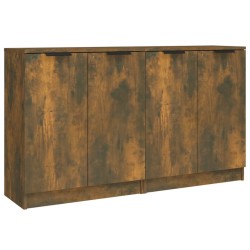 vidaXL Aparadores 2 uds madera contrachapada roble ahumado 60x30x70 cm