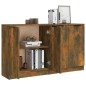 vidaXL Aparadores 2 uds madera contrachapada roble ahumado 60x30x70 cm vidaXL Aparadores 2 uds madera contrachapada roble ahumado 60x30x70 cm