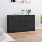vidaXL Aparadores 2 uds madera contrachapada negro 60x30x70 cm vidaXL Aparadores 2 uds madera contrachapada negro 60x30x70 cm