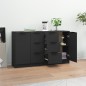 vidaXL Aparadores 2 uds madera contrachapada negro 60x30x70 cm vidaXL Aparadores 2 uds madera contrachapada negro 60x30x70 cm