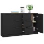 vidaXL Aparadores 2 uds madera contrachapada negro 60x30x70 cm vidaXL Aparadores 2 uds madera contrachapada negro 60x30x70 cm