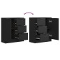vidaXL Aparadores 2 uds madera contrachapada negro 60x30x70 cm vidaXL Aparadores 2 uds madera contrachapada negro 60x30x70 cm