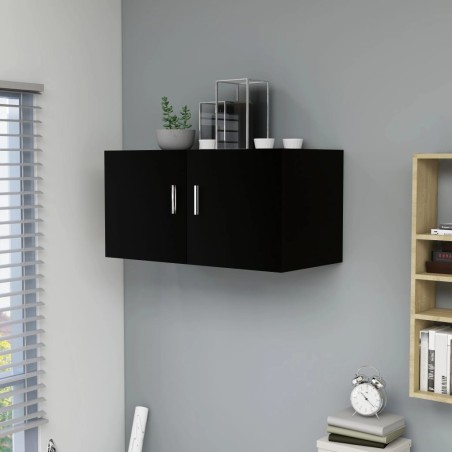 vidaXL Armario de pared madera contrachapada negro 80x39x40 cm