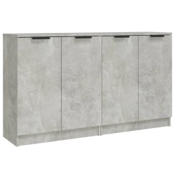 vidaXL Aparadores 2 uds madera contrachapada gris hormigón 60x30x70 cm