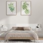 vidaXL Cabecero de cama y mesitas madera contrachapada blanco brillo vidaXL Cabecero de cama y mesitas madera contrachapada blanco brillo