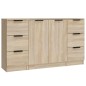 vidaXL Aparadores 3 piezas madera contrachapada color roble sonoma vidaXL Aparadores 3 piezas madera contrachapada color roble sonoma