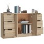 vidaXL Aparadores 3 piezas madera contrachapada color roble sonoma vidaXL Aparadores 3 piezas madera contrachapada color roble sonoma