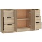 vidaXL Aparadores 3 piezas madera contrachapada color roble sonoma vidaXL Aparadores 3 piezas madera contrachapada color roble sonoma
