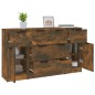 vidaXL Set de aparador 3 piezas madera contrachapada roble ahumado vidaXL Set de aparador 3 piezas madera contrachapada roble ahumado