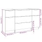 vidaXL Set de aparador 3 piezas madera contrachapada roble ahumado vidaXL Set de aparador 3 piezas madera contrachapada roble ahumado