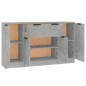 vidaXL Aparadores 3 piezas madera contrachapada gris cemento