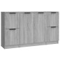 vidaXL Aparadores 3 piezas madera contrachapada gris Sonoma vidaXL Aparadores 3 piezas madera contrachapada gris Sonoma