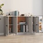 vidaXL Aparadores 3 piezas madera contrachapada gris Sonoma vidaXL Aparadores 3 piezas madera contrachapada gris Sonoma