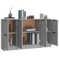 vidaXL Aparadores 3 piezas madera contrachapada gris Sonoma vidaXL Aparadores 3 piezas madera contrachapada gris Sonoma