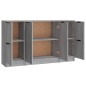 vidaXL Aparadores 3 piezas madera contrachapada gris Sonoma vidaXL Aparadores 3 piezas madera contrachapada gris Sonoma