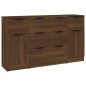 vidaXL Set de aparador 3 piezas madera contrachapada roble marrón