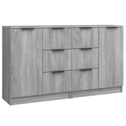 vidaXL Aparadores 2 uds madera contrachapada gris Sonoma 60x30x70 cm