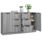 vidaXL Aparadores 2 uds madera contrachapada gris Sonoma 60x30x70 cm vidaXL Aparadores 2 uds madera contrachapada gris Sonoma 60x30x70 cm