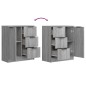 vidaXL Aparadores 2 uds madera contrachapada gris Sonoma 60x30x70 cm vidaXL Aparadores 2 uds madera contrachapada gris Sonoma 60x30x70 cm