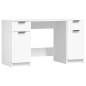 vidaXL Escritorio con armario lateral madera contrachapada blanco vidaXL Escritorio con armario lateral madera contrachapada blanco