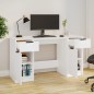 vidaXL Escritorio con armario lateral madera contrachapada blanco vidaXL Escritorio con armario lateral madera contrachapada blanco