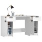vidaXL Escritorio con armario lateral madera contrachapada blanco vidaXL Escritorio con armario lateral madera contrachapada blanco