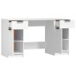 vidaXL Escritorio con armario lateral madera contrachapada blanco vidaXL Escritorio con armario lateral madera contrachapada blanco