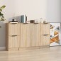 vidaXL Aparadores 3 piezas madera contrachapada color roble sonoma vidaXL Aparadores 3 piezas madera contrachapada color roble sonoma