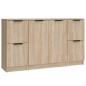 vidaXL Aparadores 3 piezas madera contrachapada color roble sonoma vidaXL Aparadores 3 piezas madera contrachapada color roble sonoma