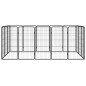 vidaXL Jaula perros 16 paneles acero recubierto polvo negro 50x100 cm vidaXL Jaula perros 16 paneles acero recubierto polvo negro 50x100 cm