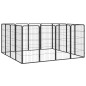vidaXL Jaula perros 16 paneles acero recubierto polvo negro 50x100 cm vidaXL Jaula perros 16 paneles acero recubierto polvo negro 50x100 cm