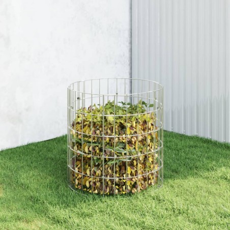 vidaXL Compostador de jardín acero galvanizado Ø50x50 cm
